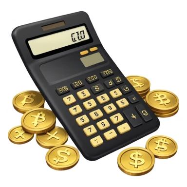 calculator black with gold coins next to it, with old school runscape gold/gp sticker