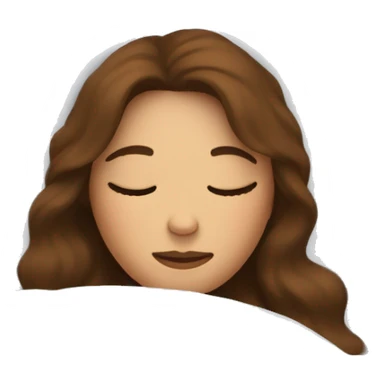 Woman with brown hair / sleeping in a cosy bed sticker