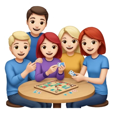 Four friends playing board game sticker