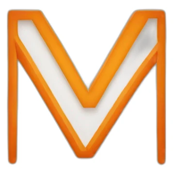 m LETTER orange sticker