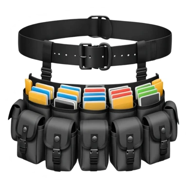 black military belt with pouches sticker