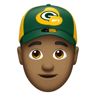 Me wearing a Green Bay Packers hat sticker
