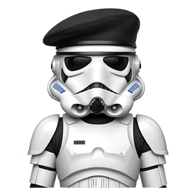 Stormtrooper wearing black beret sticker