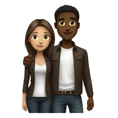 Tall Brown bf with short white gf sticker