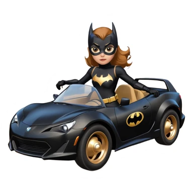 Relaxed adult 60’s Batgirl’s crime fighting themed Satin black and rose gold painted Scion FR-S pursuit vehicle hot rod off road capable  sticker