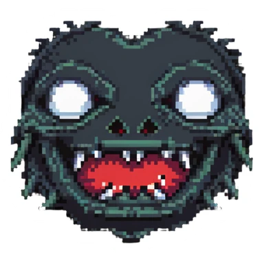 horror sackface with jagged stitched mouth and one eye sticker