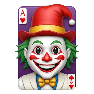poker card with a jolly joker sticker
