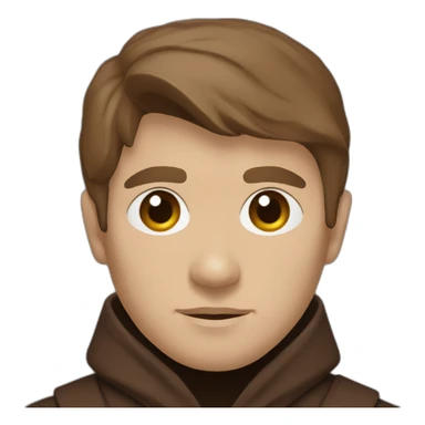 Dark anakin skywalker (sith eyes) (brown hooded robe) (portrait, front facing) sticker