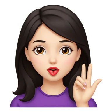 Beautiful girl with dark hair blowing a kiss  sticker