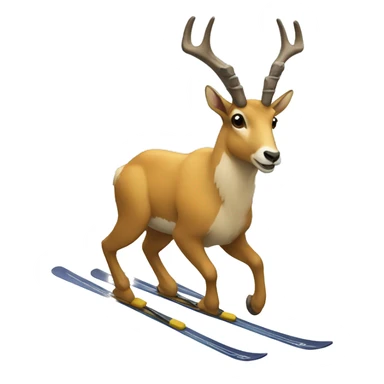 Chamois skiing sticker