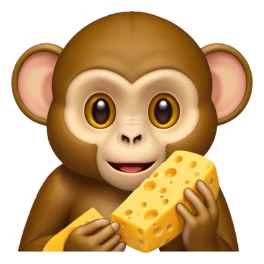 Monkey eating cheese sticker