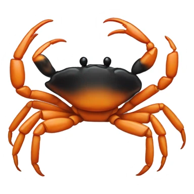 jumping crab half black, half orange burnt sticker