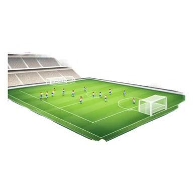 An icon showing a soccer stadium filled with close-up players in action, inspired by EA Sports FC 25. The design features players on the field, with the stadium lights shining brightly and a lively crowd in the stands. Transparent background highlights the energy and excitement of the match. sticker