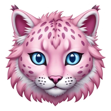A pink lynx with blue eyes  sticker