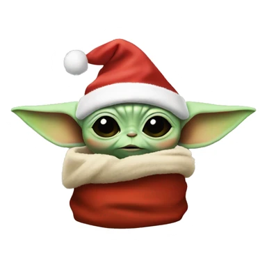 Baby Yoda with a Christmas hat sticker