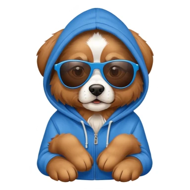 Dog wearing a hoodie and sunglasses  sticker