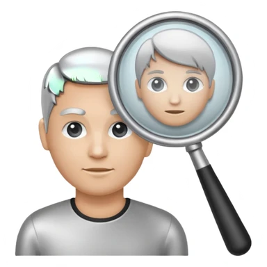 magnifying glass over a person icon sticker