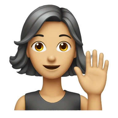 Woman waving bye sticker