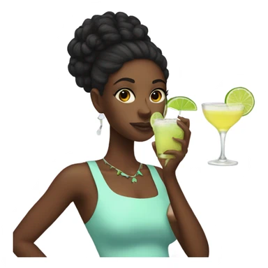 Black girl drinking margarita  sticker