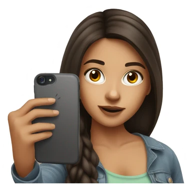 Brunette Girl taking selfie with her phone sticker