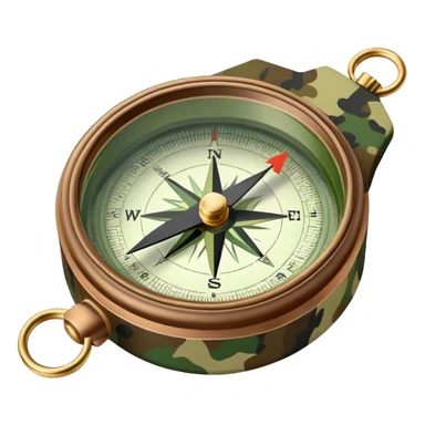 military compass with camouflage pattern sticker