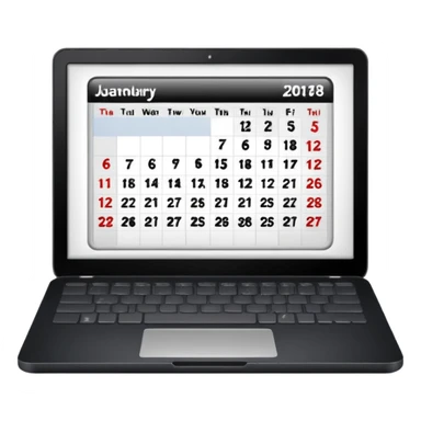 calendar page with a laptop inside sticker