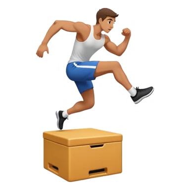 man jump onto plyo-box side-view sticker
