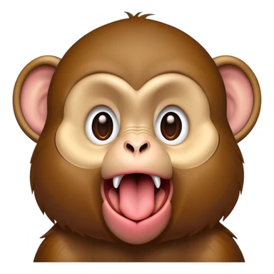 Monkey sticking out tongue sticker