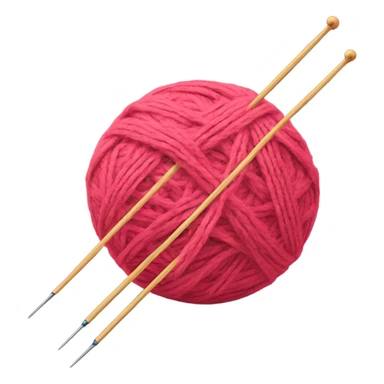 ball of yarn with two knitting needles sticker