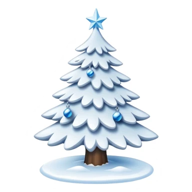 White christmas tree with dozens of cold theme decoration  sticker