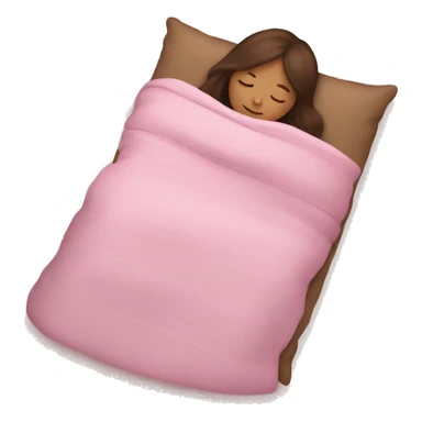 White girl with brown hair sleeping with pink blanket  sticker