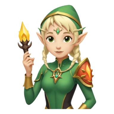 elf female Short wetsuit-style garb, glowing runes on skin, holding a conch horn. sticker