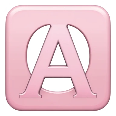 The letter A in a light pink square  sticker