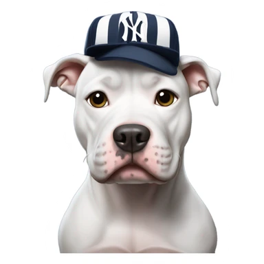 Pitbull with a New York Yankees Jersey sticker