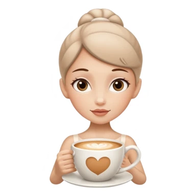 give me a ballerina with a cappuccino mug as her head sticker