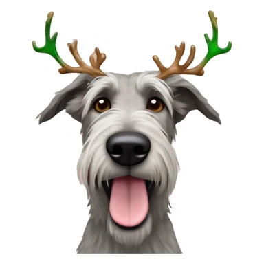 Irish wolfhound dog and reindeer antlers headband sticker