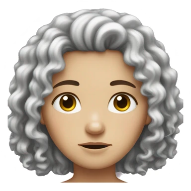 curly hair white girl sad sticker