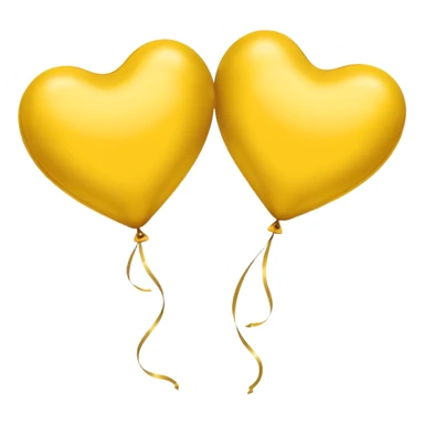 2 yellow Satin hearts balloons  sticker