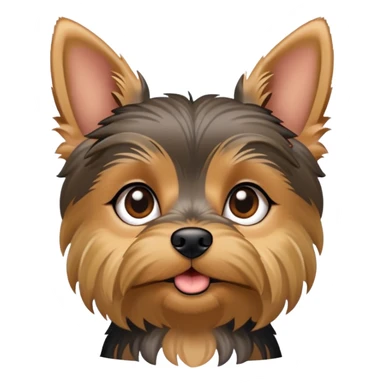 yorkshire terrier dog with small body, tan and black fur, perky ears sticker