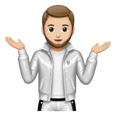 Blake Lewis, Pop Singer (b.1981) with white sequin outfit sticker