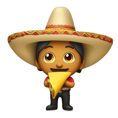 Mexican wearing sombrero eating a taco sticker
