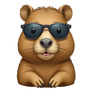 cool capybara wearing fashionable dark sunglasses sticker