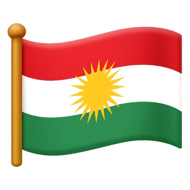 Create a waving flag in the style of an emoji, using the exact flag design shown in the reference image. The style should mimic the look and feel of apple style emojis with vibrant colors and smooth shading. sticker