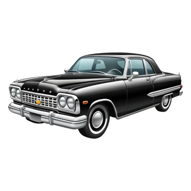 Black and white old school low rider car  sticker