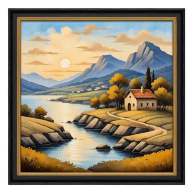 Old painting in the auction sticker