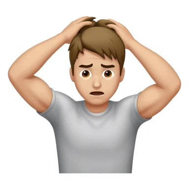 Man pulling out his hair sticker