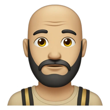 sad egyptian bald guy with black beard in beige t-shirt sticker