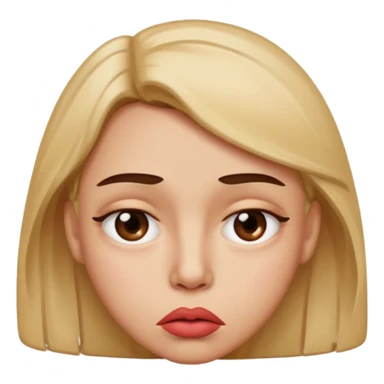 disappointed like lips smacked together and eyes wide sticker