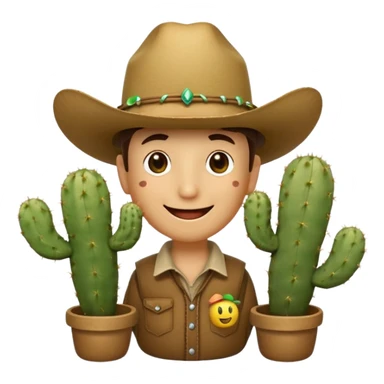 Make a cactus that has this smily face “😁” and a cowboy hat and holding shrooms sticker