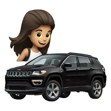 Black jeep compass driven by pretty brunette girl sticker